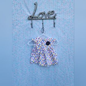 Child of Mine White and Red Flutter Sleeve Sundress